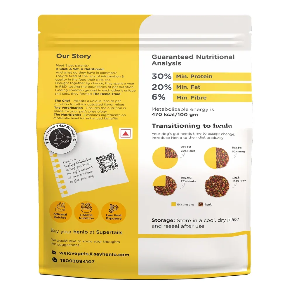 Henlo Chicken & Veg Baked Dry Food for Puppies & Small Breed Dogs | 100% Human Grade Ingredients - Image 2
