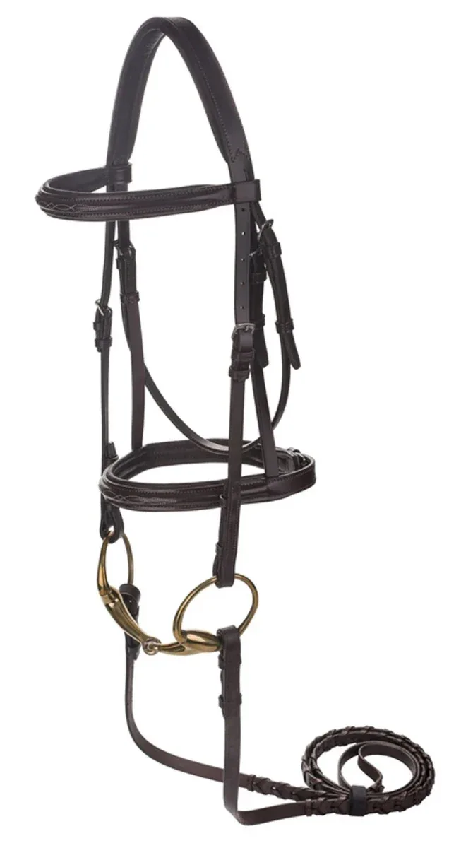 Henri de Rivel Advantage Mono-Crown Padded Bridle, Havana, Cob - Image 2