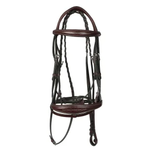 Henri de Rivel Jamaika Pro Anatomical Fancy Raised Wide Flash Noseband Bridle with Raised Laced Reins