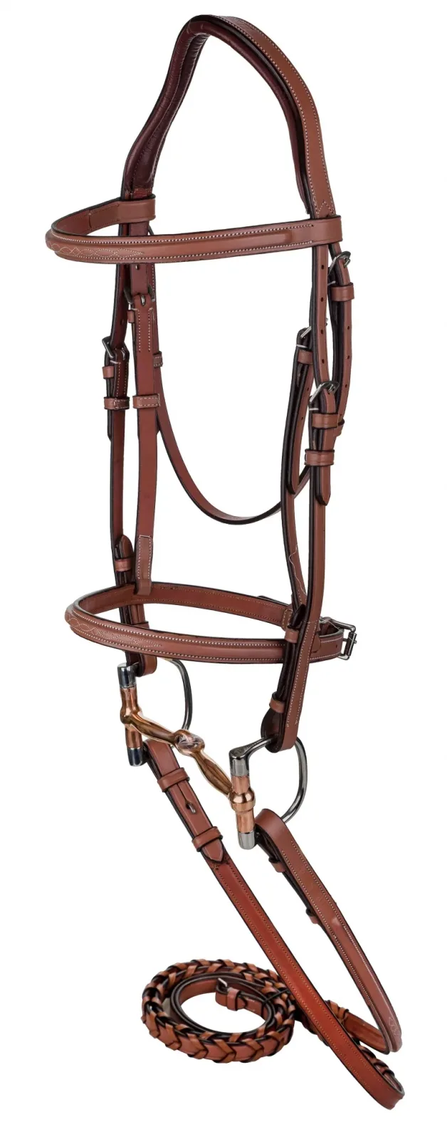 Henri de Rivel Laureate Raised Fancy Stitched Bridle with Laced Reins