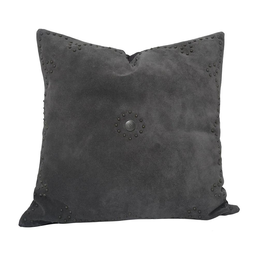 Hiend Accents Antique Suede Gray Pillow