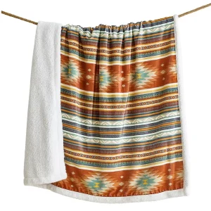 Hiend Accents Del Sol Campfire Sherpa Throw Blanket