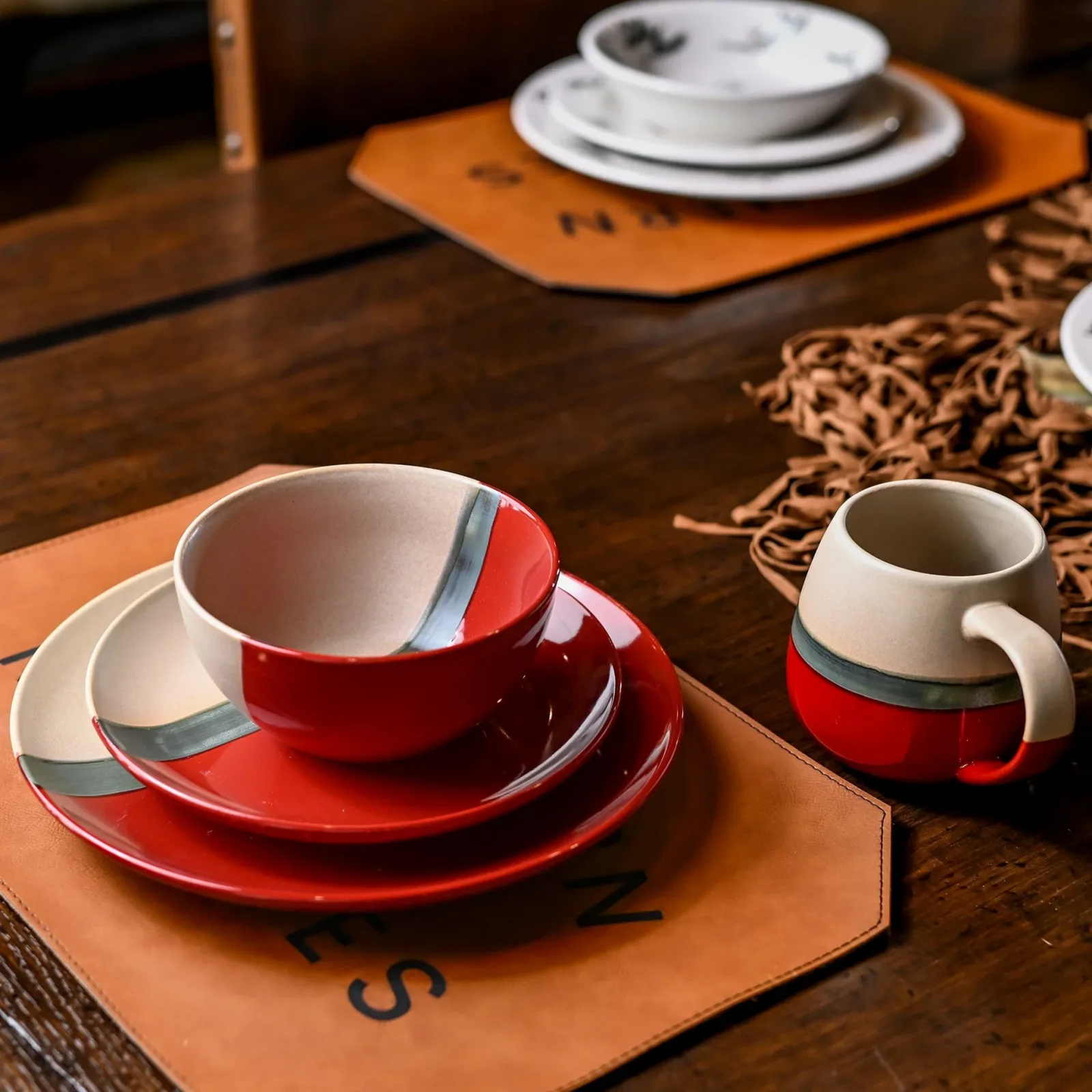 Hiend Accents Pasadizo Pomegranate Stoneware Serving Bowl - Image 2