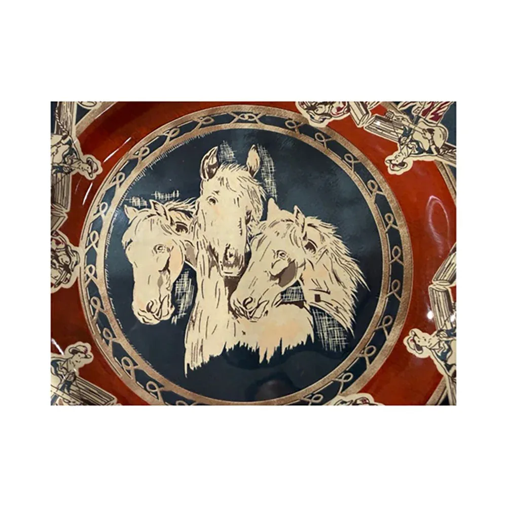 Hiend Accents Patchwork Bandana Horse Head Dinner Plate - Image 2