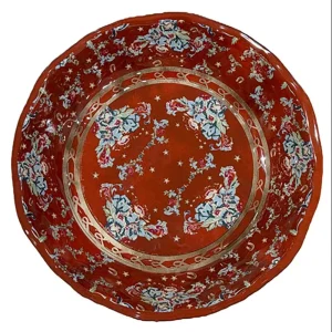 Hiend Accents Patchwork Bandana Melamine Serving Bowl Red Floral