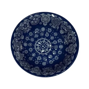 Hiend Accents Patchwork Indigo Bandana Melamine Single Bowl