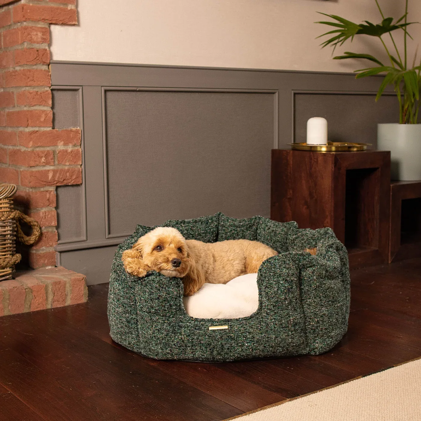 High Wall Bed With Removable Covers in Emerald Minerals by Lords & Labradors