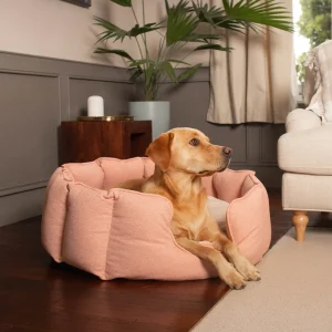 High Wall Bed With Removable Covers in Peony Orkney Tweed by Lords & Labradors