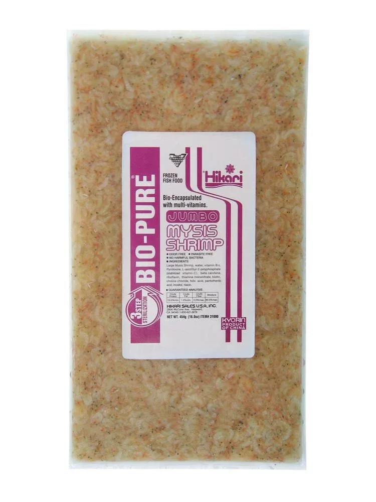 Hikari Bio-Pure Jumbo Frozen Mysis Shrimp Fish Food 16 oz SD-5