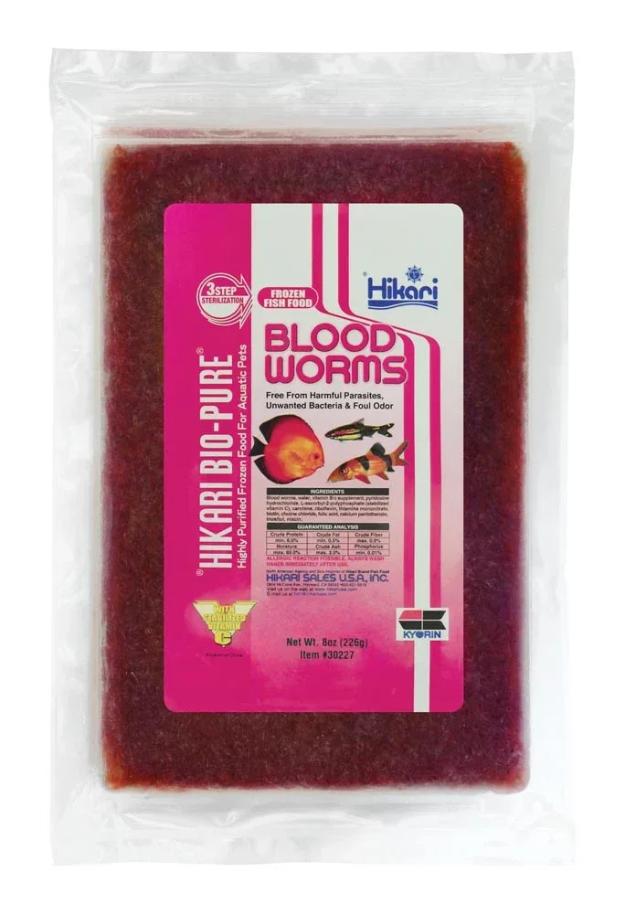 Hikari Blood Worm Frozen Fish Food 8 oz SD-5 (DD)