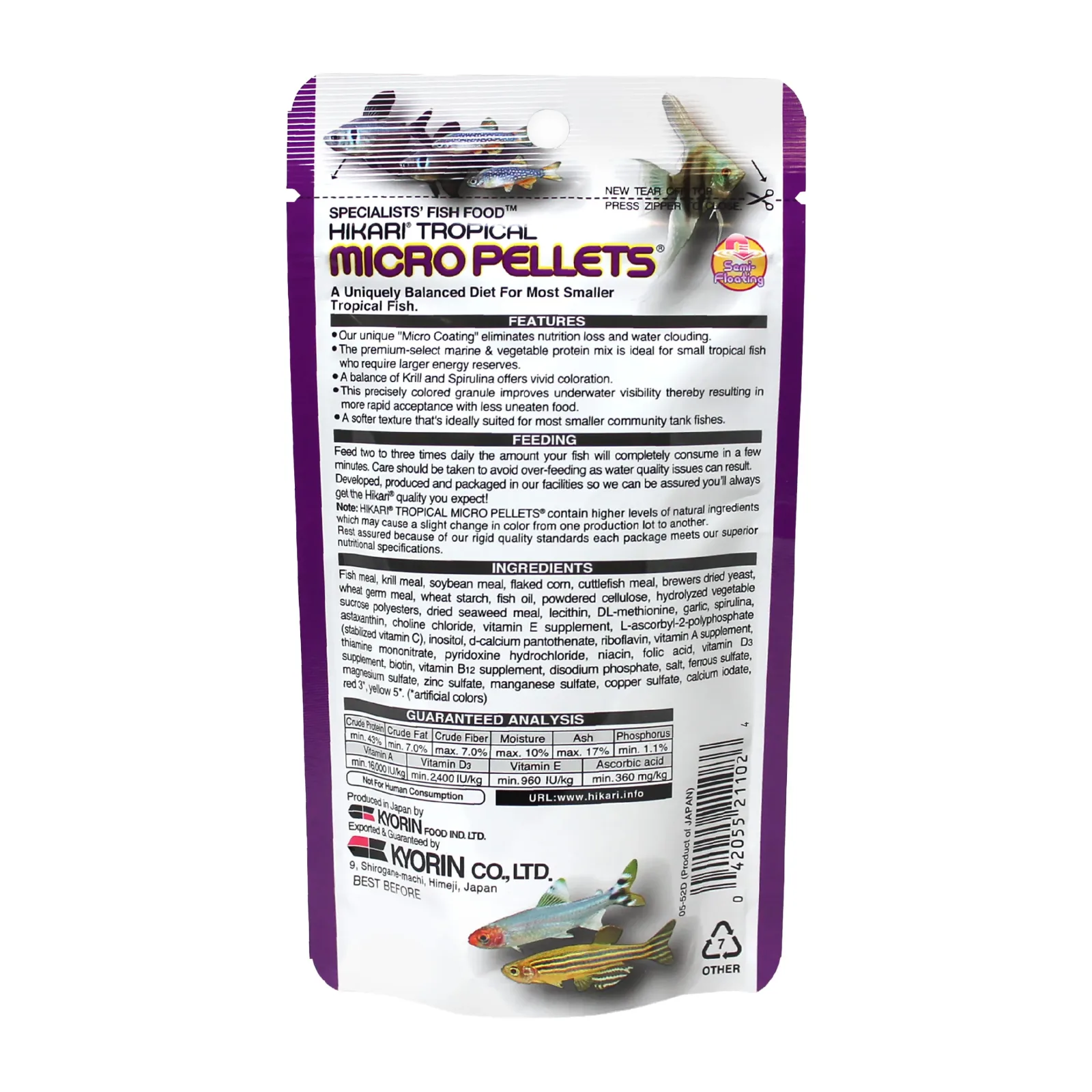 Hikari Micro Pellets 0.77oz Dry Fish Food - Image 2