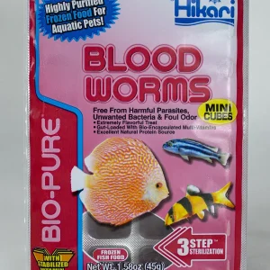Hikari USA Blood Worm Frozen Fish Food 1.58 oz, Mini Cubes SD-5