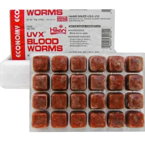 Hikari USA UVX Blood Worms Frozen Fish Food 3.5 oz, 24 ct SD-5
