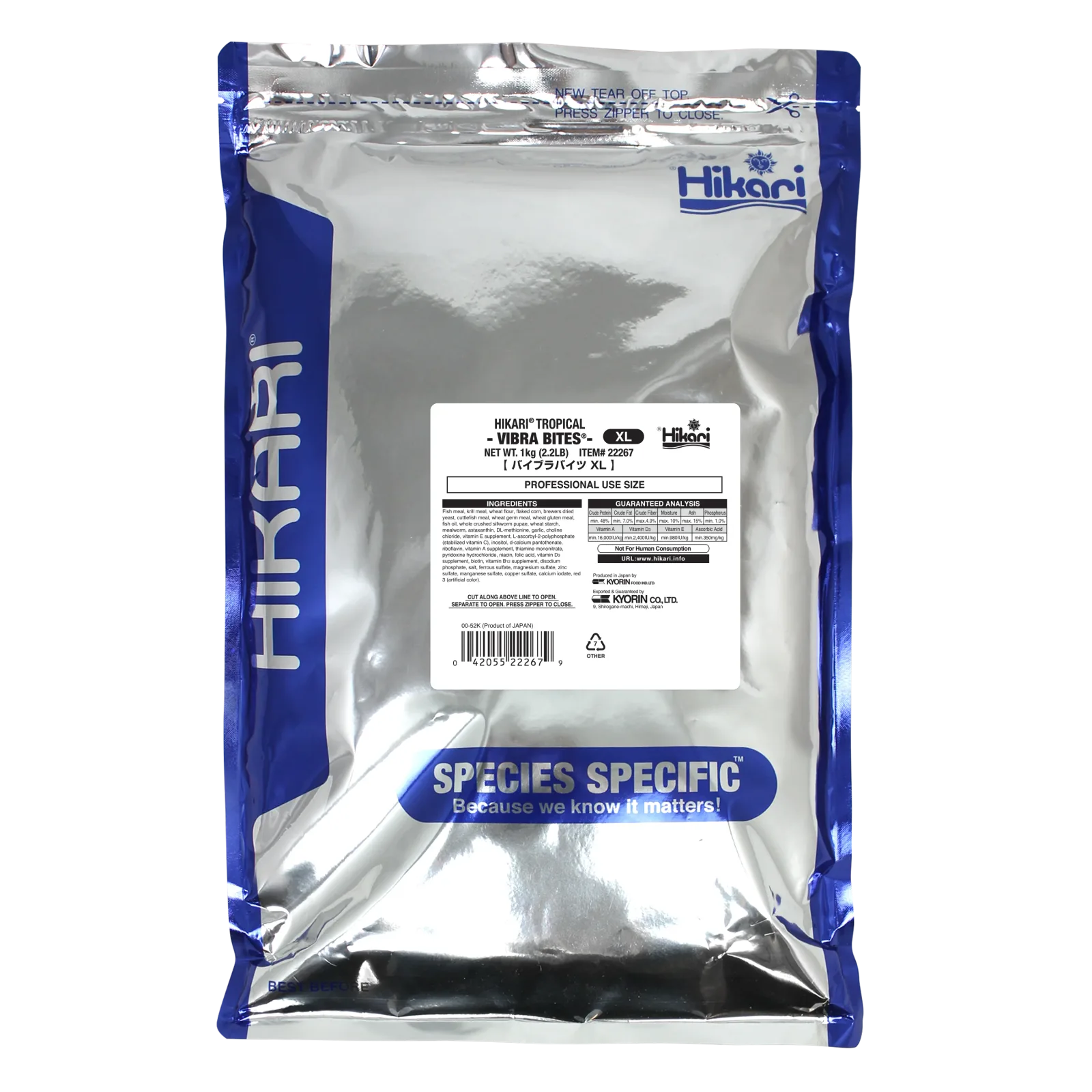 Hikari USA Vibra Bites Tropical Fish Food 2.2 lb, X-Large
