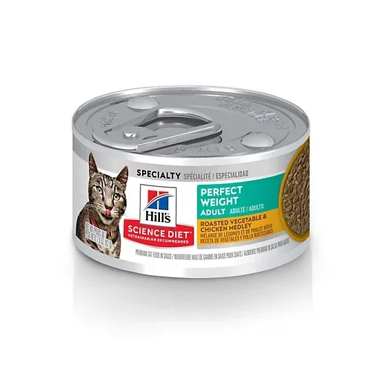 Hill's Science Diet Adult Perfect Weight Roasted Vegetable and Chicken Medley Wet Cat Food, 2.9 oz.