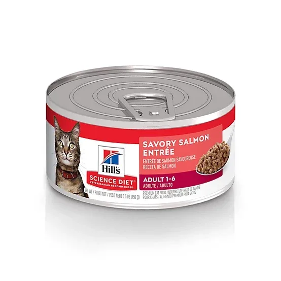 Hill's Science Diet Adult Savory Minced Salmon Entree Wet Cat Food, 5.5 oz