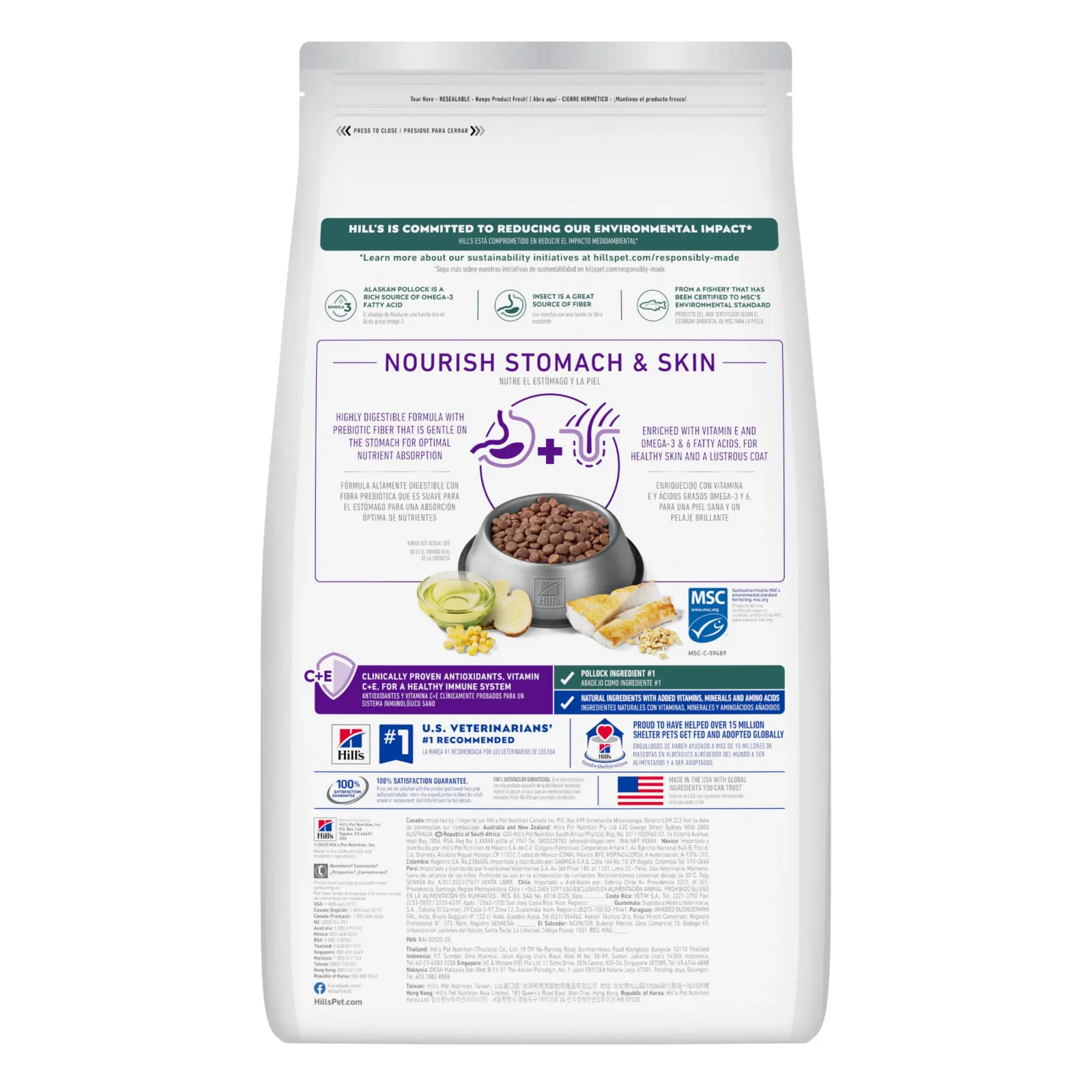 Hill's Science Diet Adult Sensitive Stomach & Sensitive Skin Pollock Meal, Barley & Insect Meal Recipe Dry Dog Food, 3.5lb - Image 2