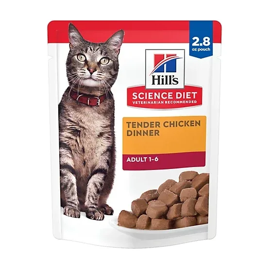 Hill's Science Diet Adult Tender Chicken Dinner Wet Cat Food, 2.8 oz.