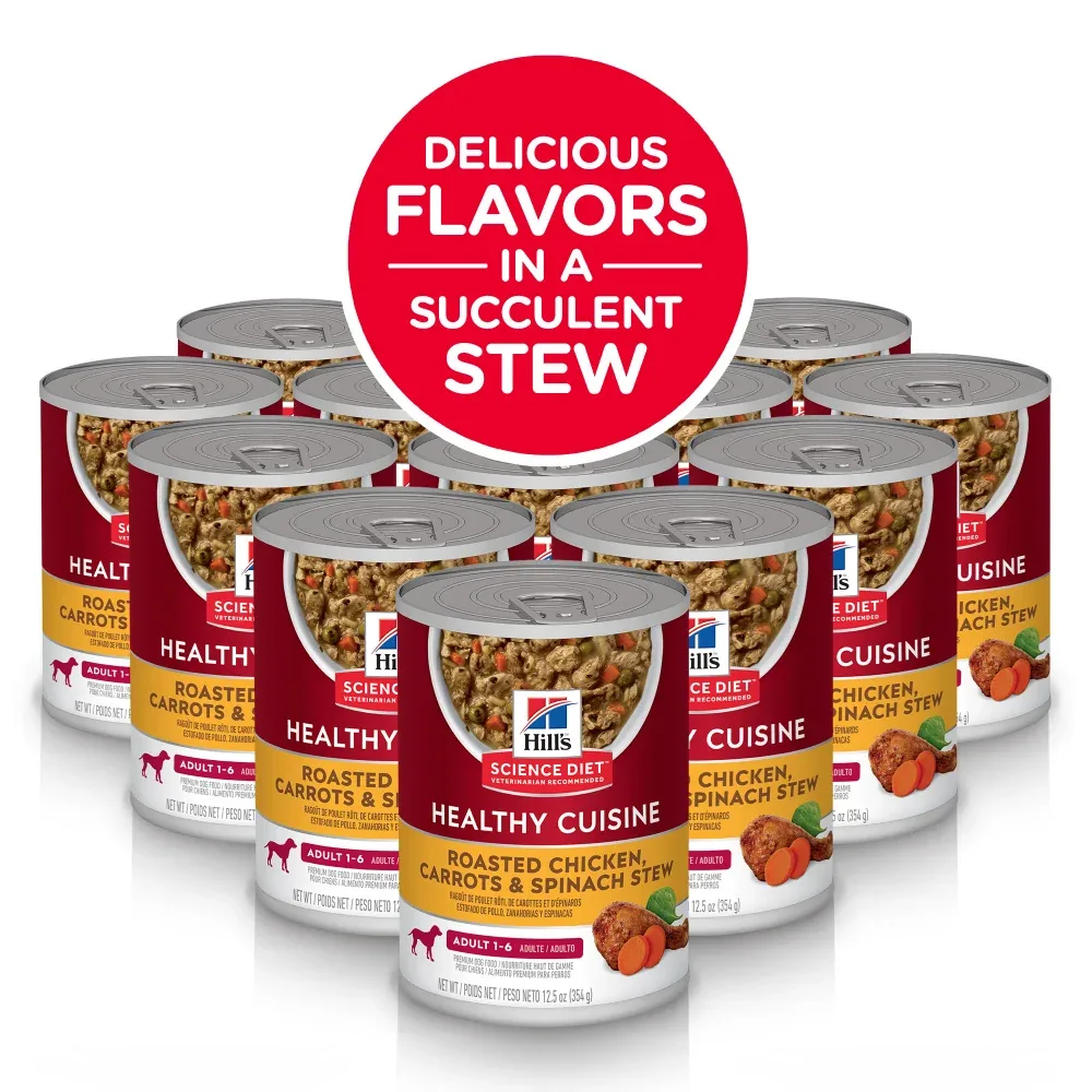 Hill's Science Diet Healthy Cuisine Adult Roasted Chicken, Carrots, & Spinach Canned Dog Food - Image 2