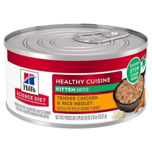 Hill's Science Diet Kitten Healthy Cuisine Tender Chicken and Rice Medley Wet Cat Food, 2.8 oz
