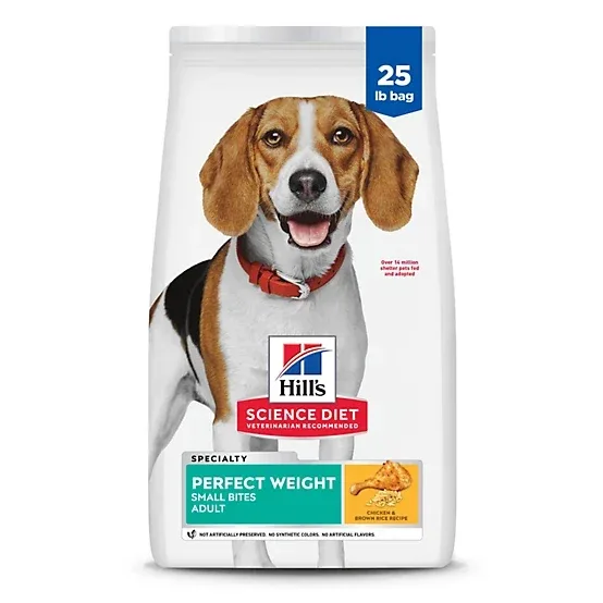 Hill's Science Diet Perfect Weight Small Bites Chicken Recipe Dry Dog Food, 25lb