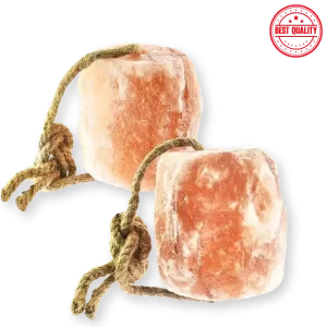 Himalayan Animal Lick Salt On Rope for Horses, Deer, and Livestock