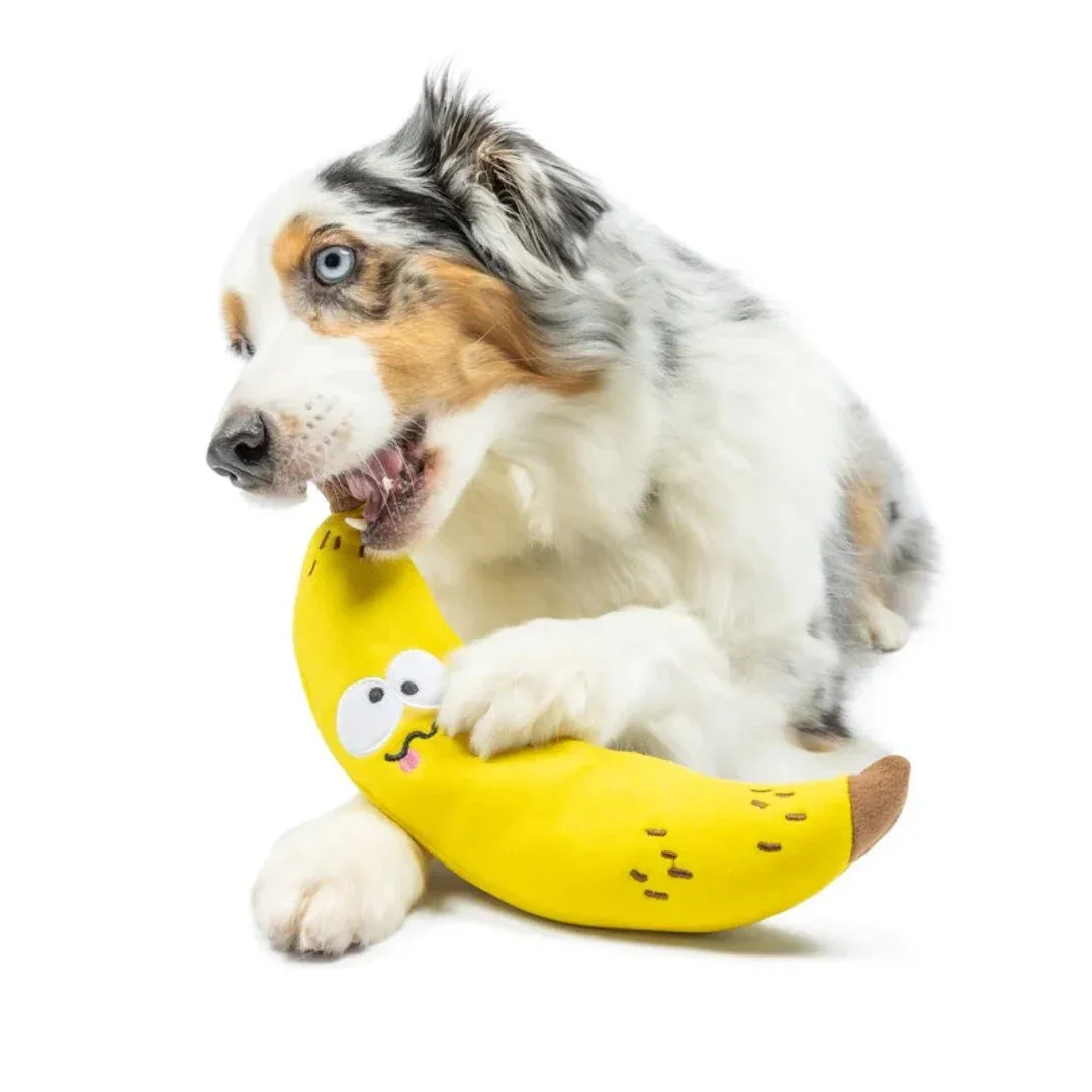 H&K Fetchies D Bruiser Banana Small Plush Squeak Crinkle - Image 2