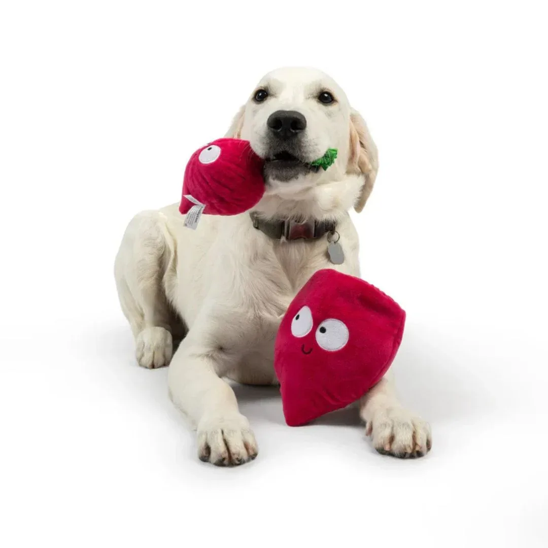 H&K Pop 'N Fetch D Beet Large Plush Squeak & Crinkle Dog Toy - Image 2