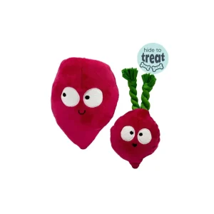H&K Pop 'N Fetch D Beet Small Plush Squeak & Crinkle Dog Toy