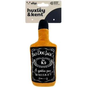 H&K Power Plush Dog Bad Dog Jack's Whisky Large Squeak & Crinkle Dog Toy