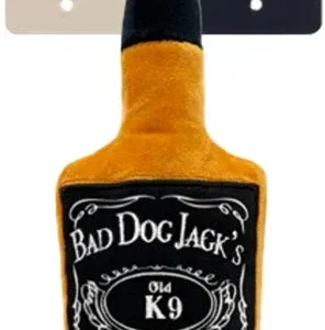 H&K Power Plush Dog Bad Dog Jack's Whisky Small Squeak & Crinkle Dog Toy