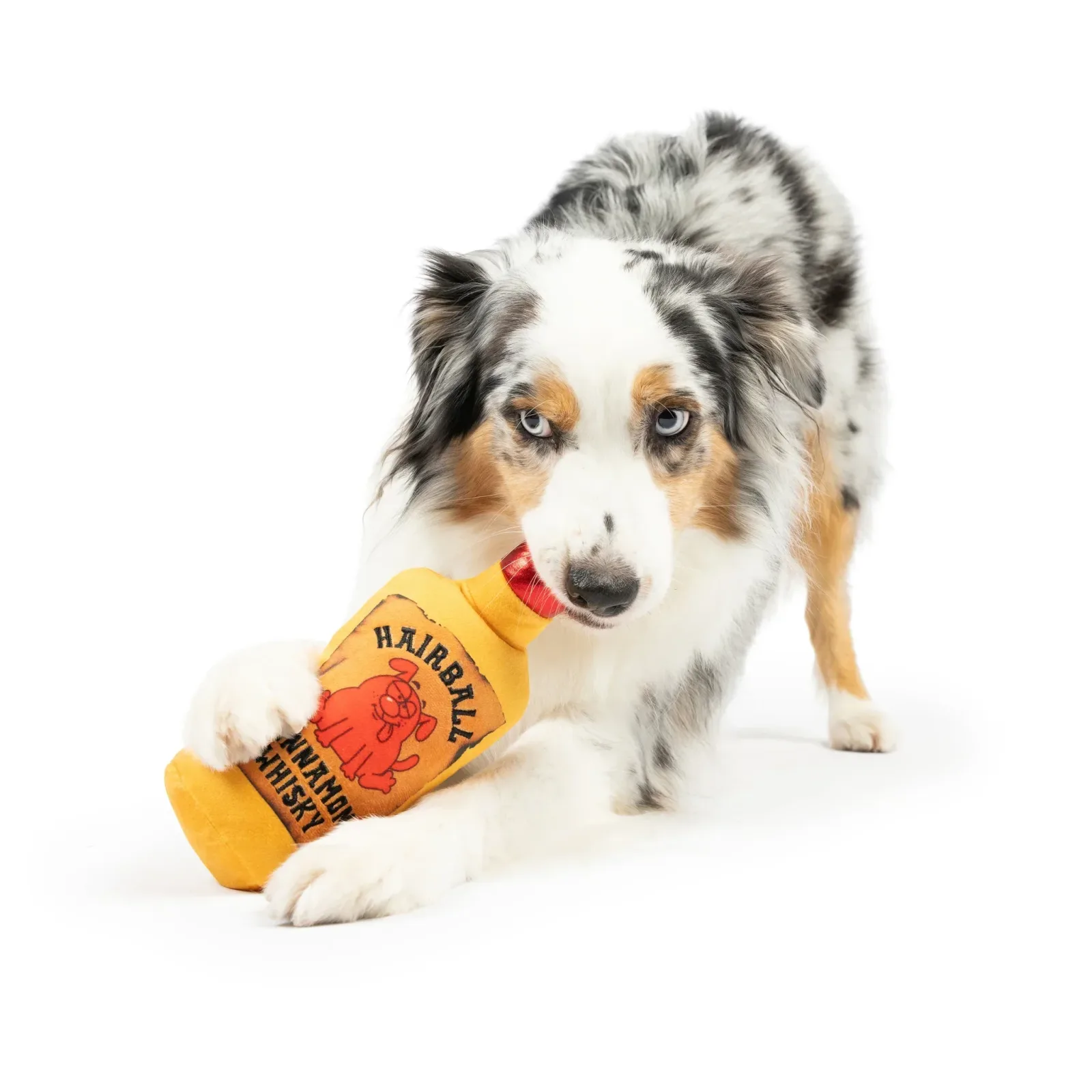 H&K Power Plush Dog Hairball Cinnamon Whisky Small Squeak & Crinkle Dog Toy - Image 2