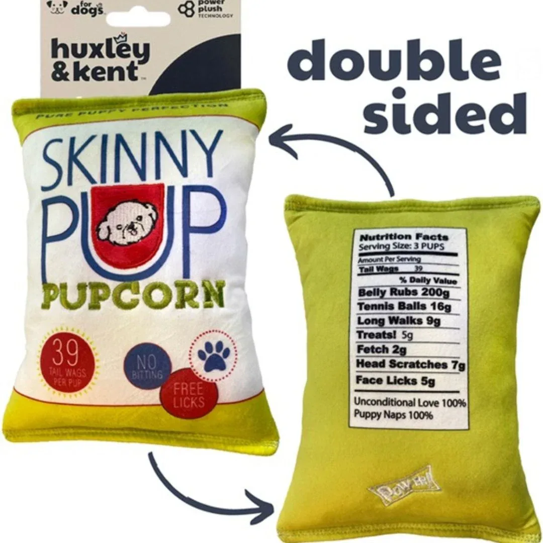 H&K Power Plush Dog Skinny Pup Small Squeak & Crinkle Dog Toy