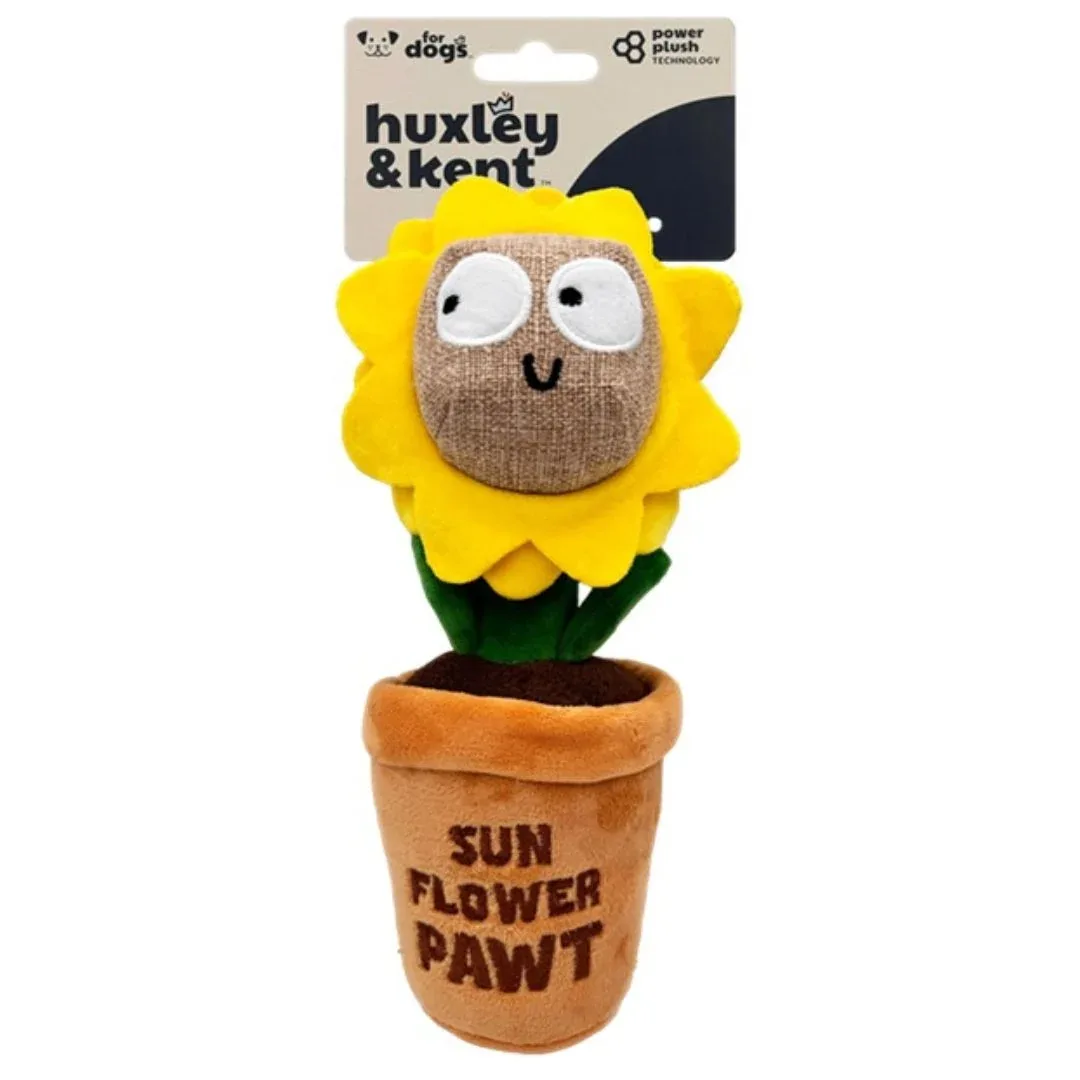 H&K Seek 'N Treat Sunflower Pawt Small Plush Squeaky Crinkle Treat Dog Toy