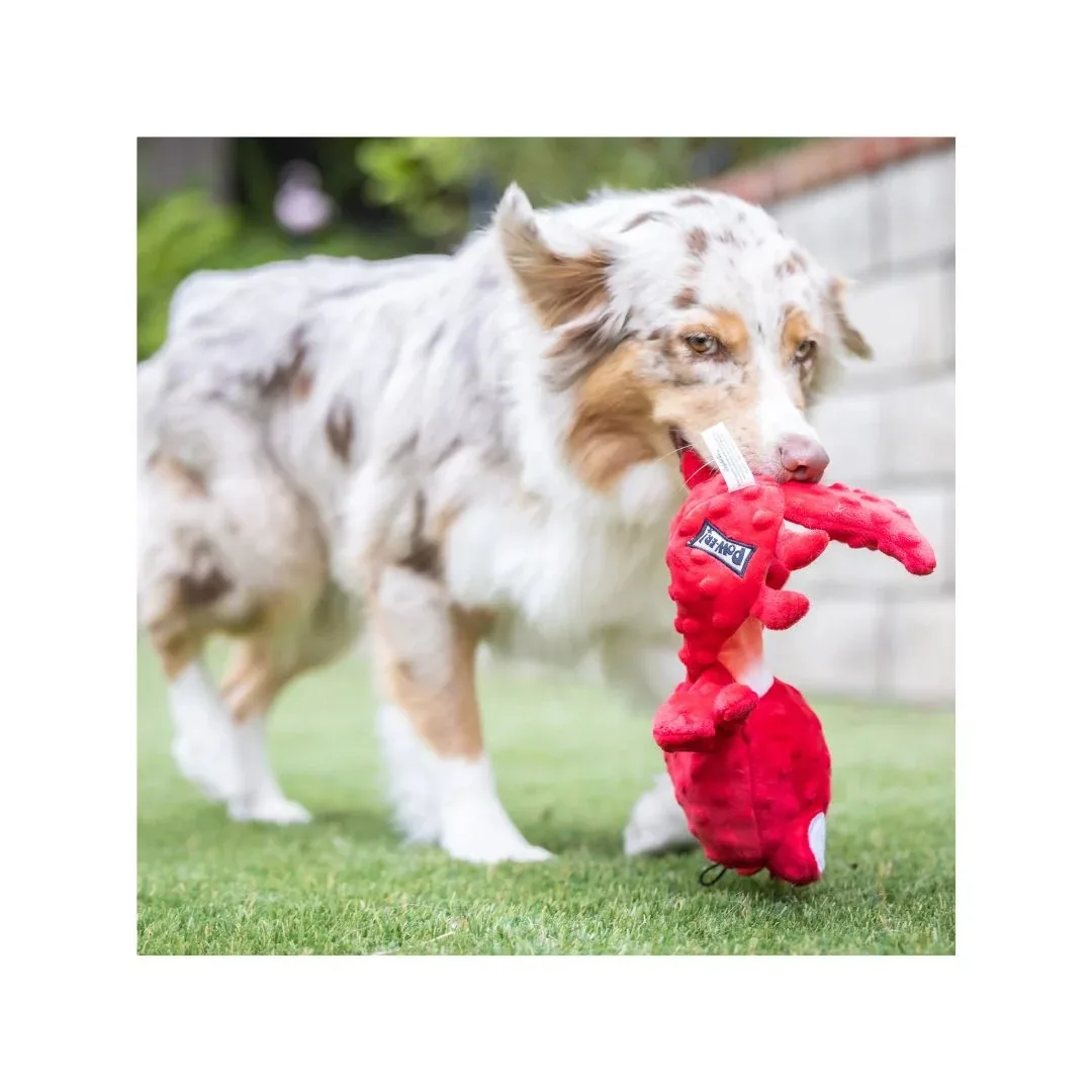 H&K Slappies Claude Lobster Small Plush Squeaky Crinkle Dog Toy - Image 2