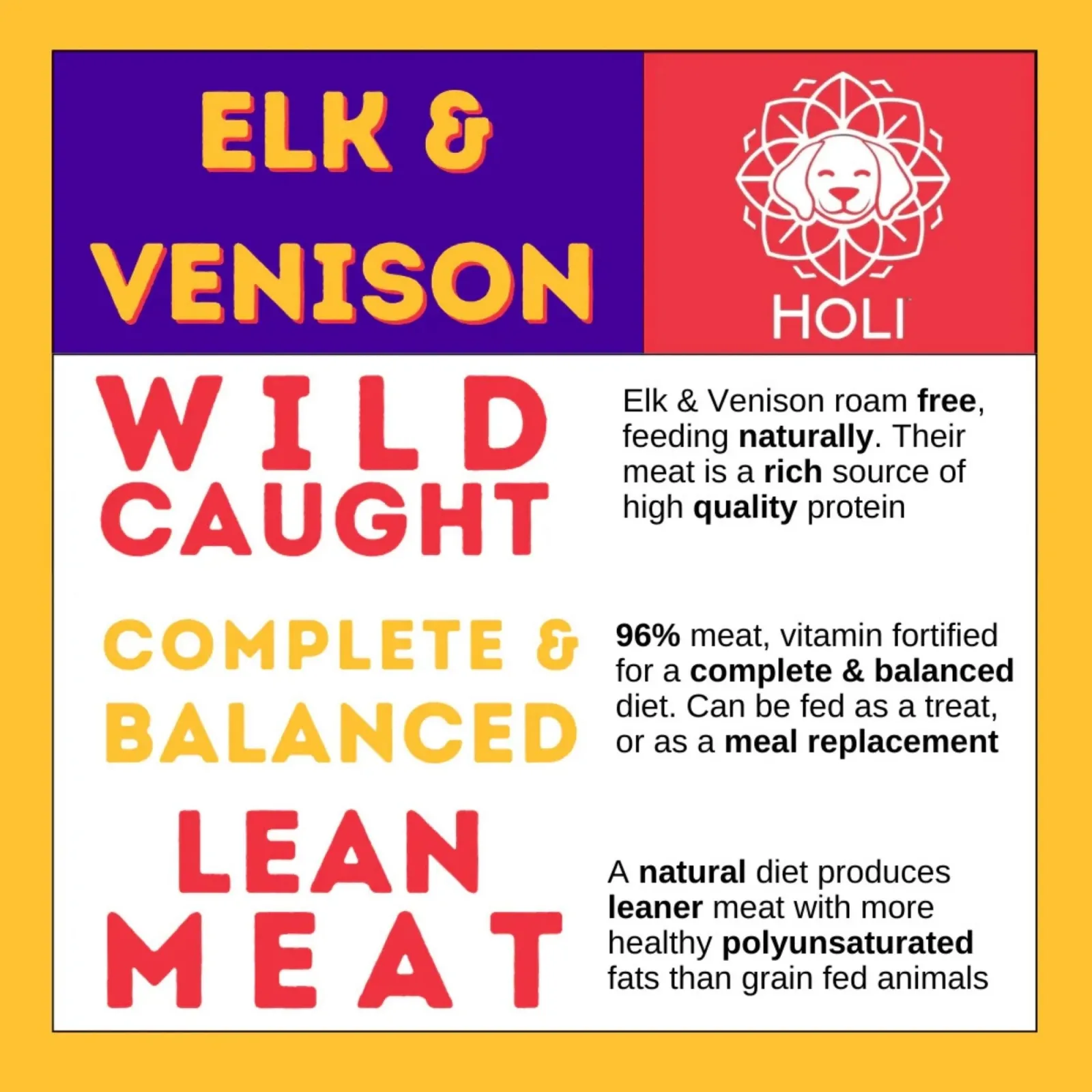 Holi Dog 3 oz. Elk Venison - Image 2