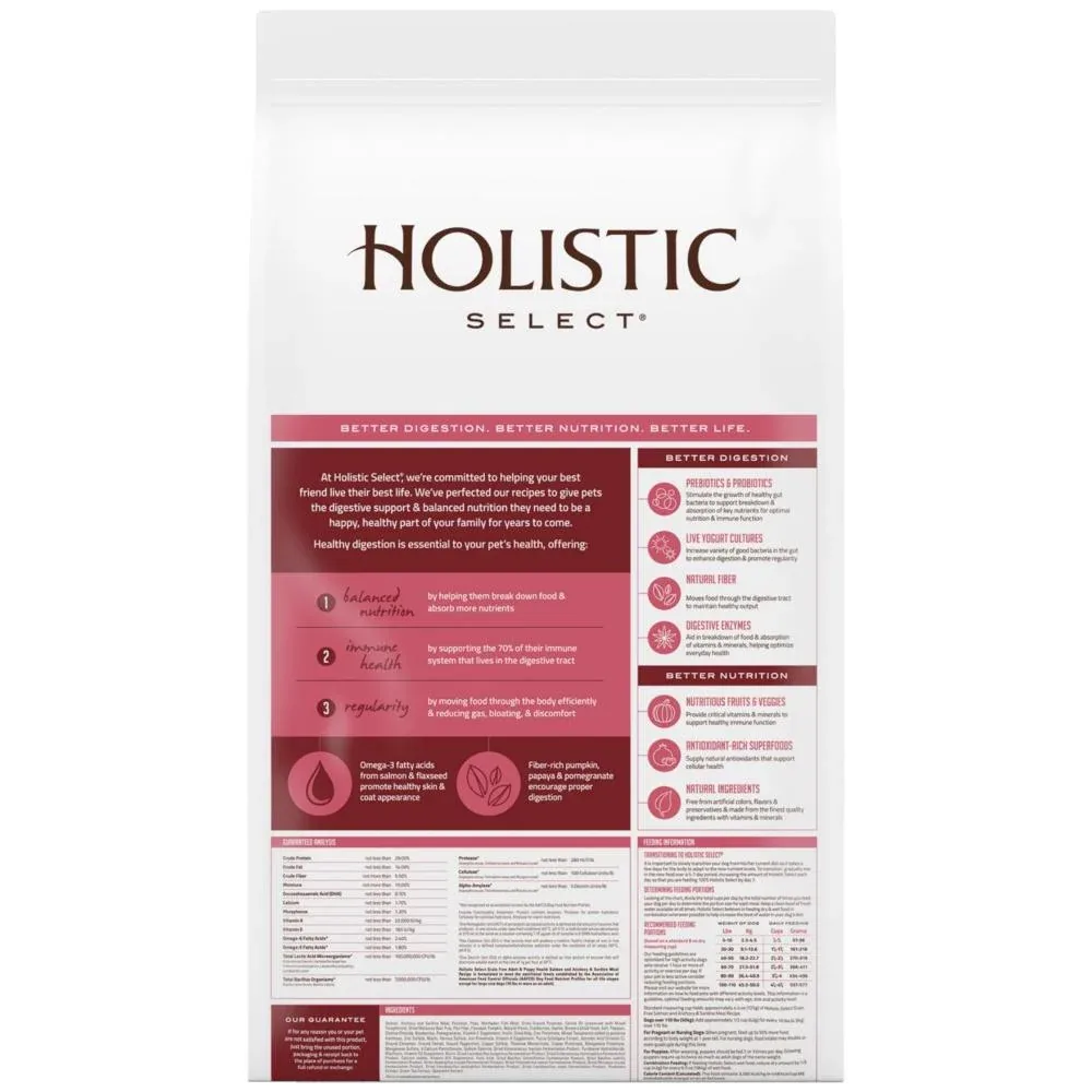 Holistic Select Natural Adult & Puppy Health Salmon, Anchovy, and Sardine Meal Recipe Dry Dog Food - Image 2