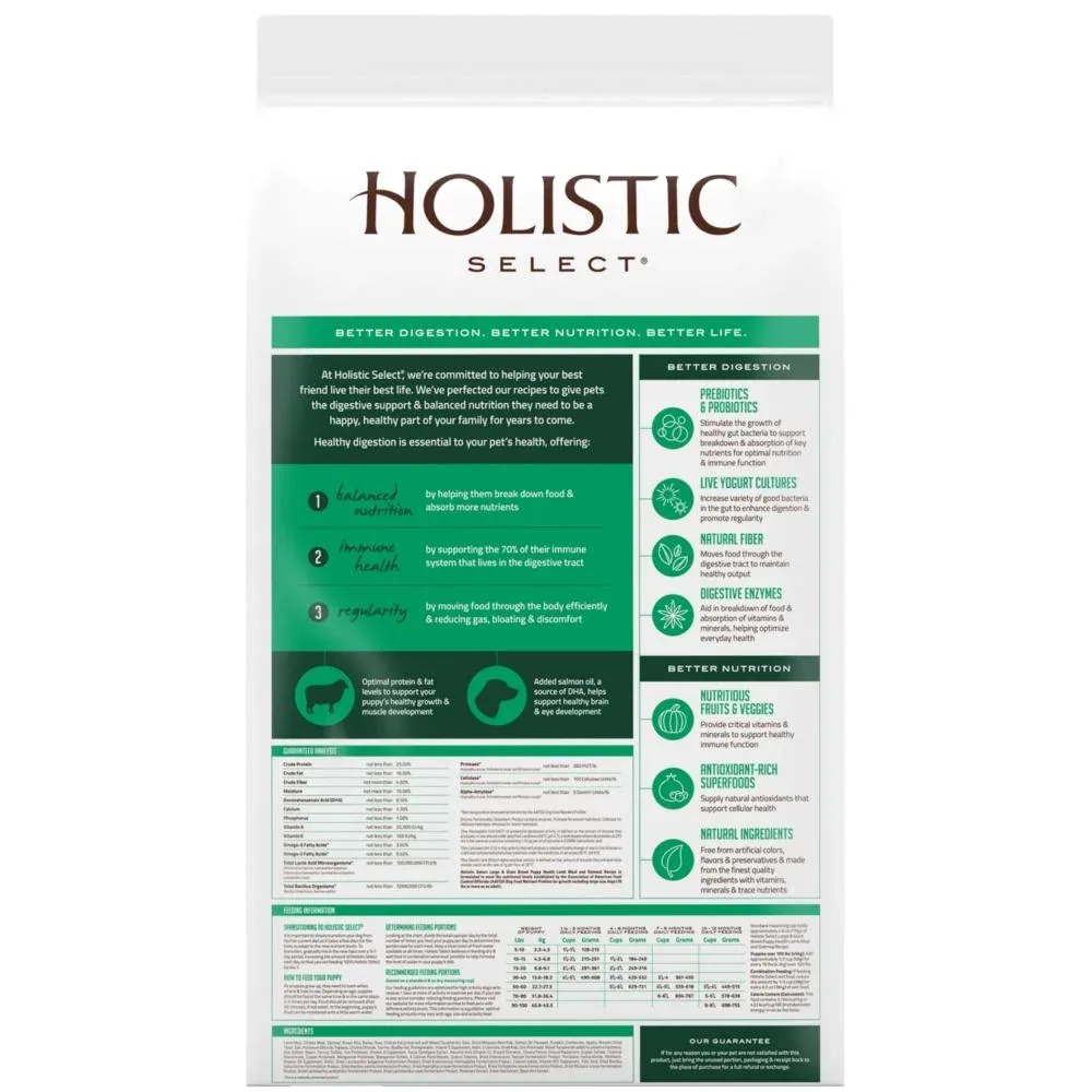 Holistic Select Natural Large & Giant Breed Puppy Health Lamb Meal and Oatmeal Dry Dog Food - Image 2