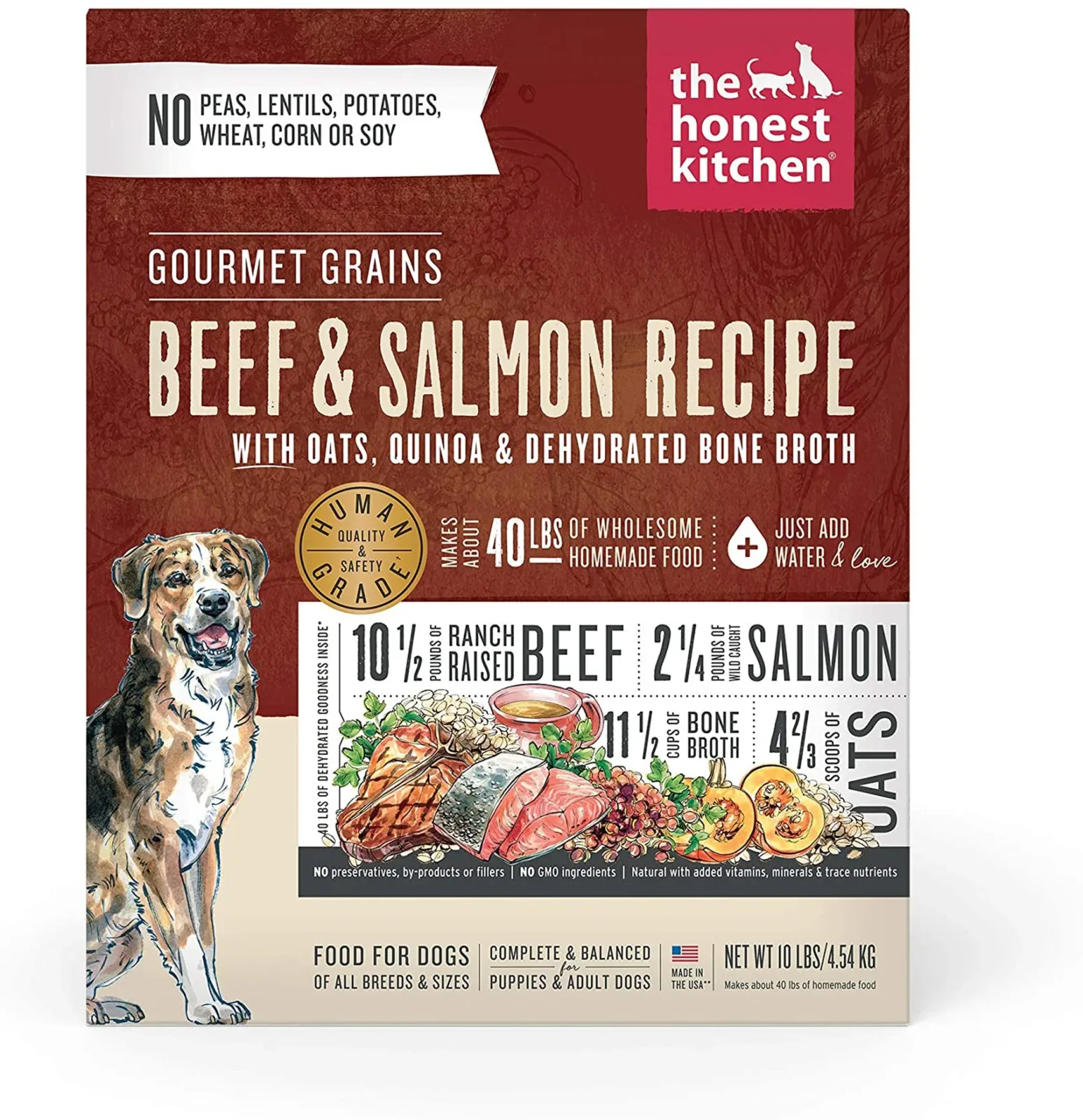 Honest Kitchen Dog Gourmet Grain Beef And Salmon 10 lb. Box