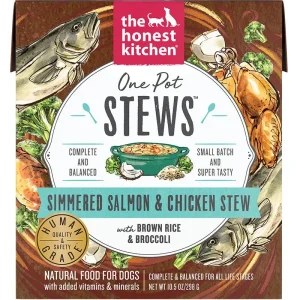 Honest Kitchen Dog One Pot Simmered Salmon And Chicken With Brown Rice And Broccoli 10.5 oz. 6 ct
