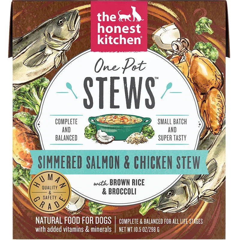 Honest Kitchen Dog One Pot Simmered Salmon And Chicken With Brown Rice And Broccoli 10.5 oz. 6 ct