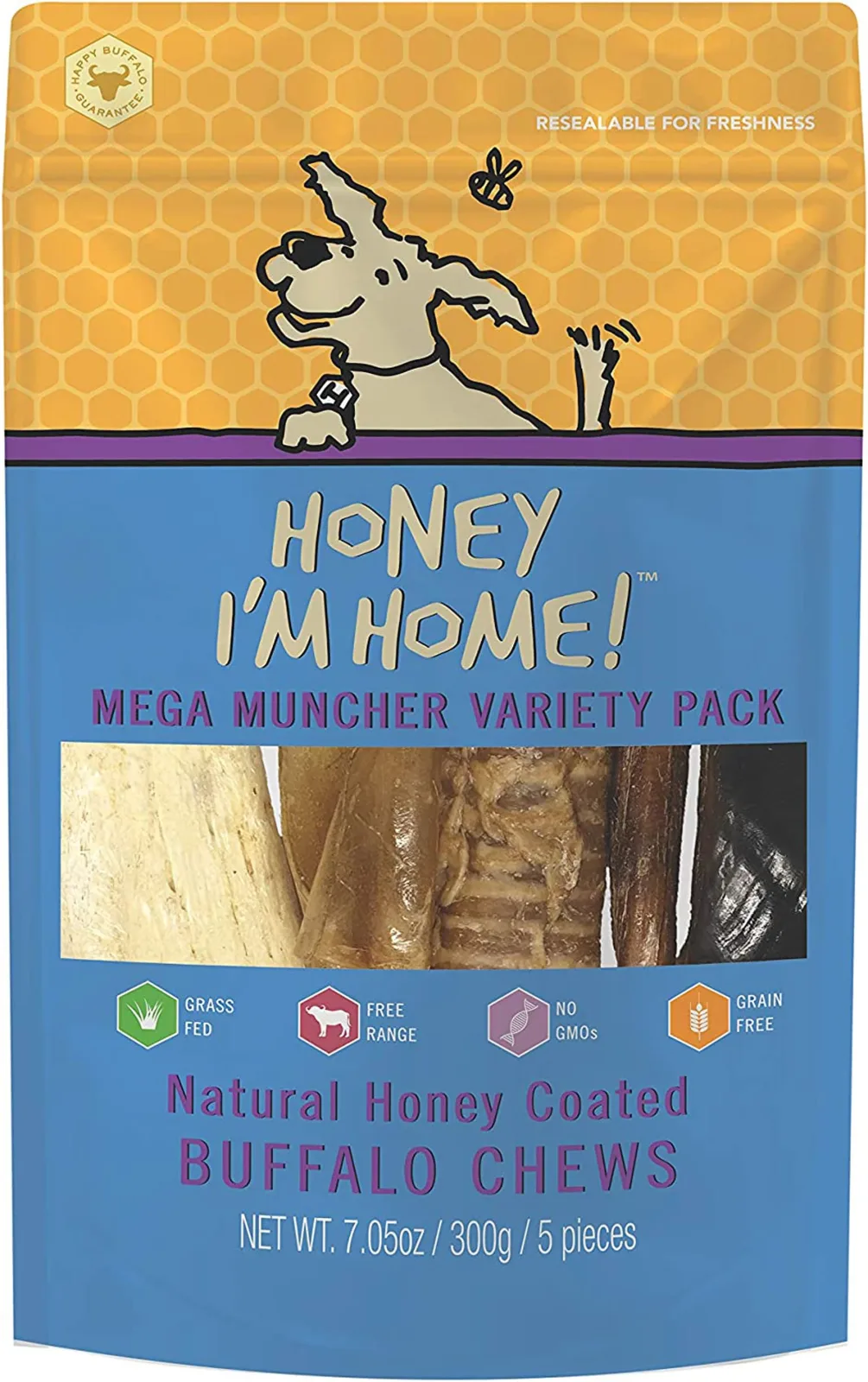 Honey I'm Home Buffalo Mega Muncher - 5-Type Variety Pack, 5-Count