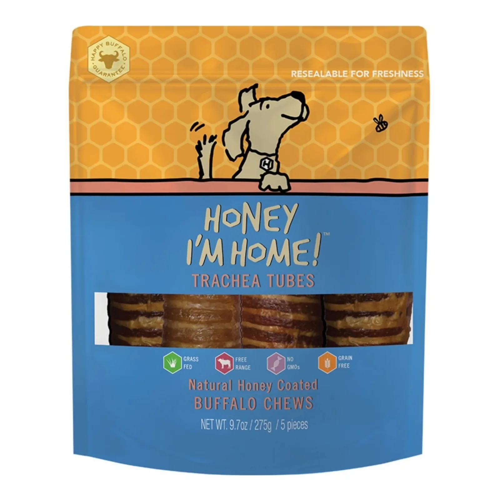 Honey I'm Home Dog Buffalo Trachea 5-Count