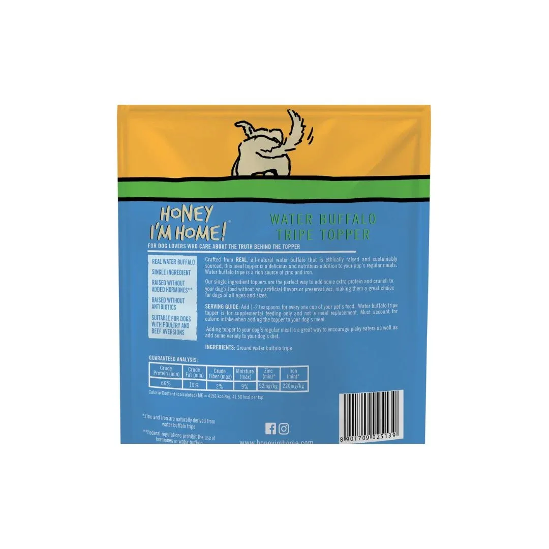 Honey I'm Home Dog Natural Water Buffalo Terrifically Tripe Dog Food Topper - Image 2
