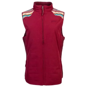 Hooey Burgundy Stripe Contrast Yoke Vest