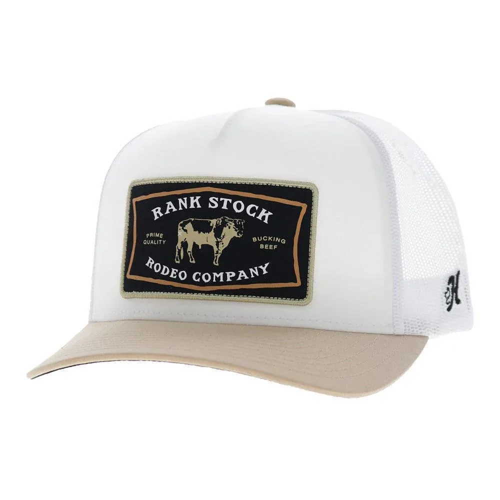 Hooey Men's Rank Stock Patch White Trucker Cap