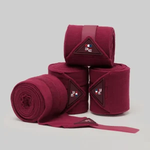 Horse Polo Fleece Bandages Burgundy