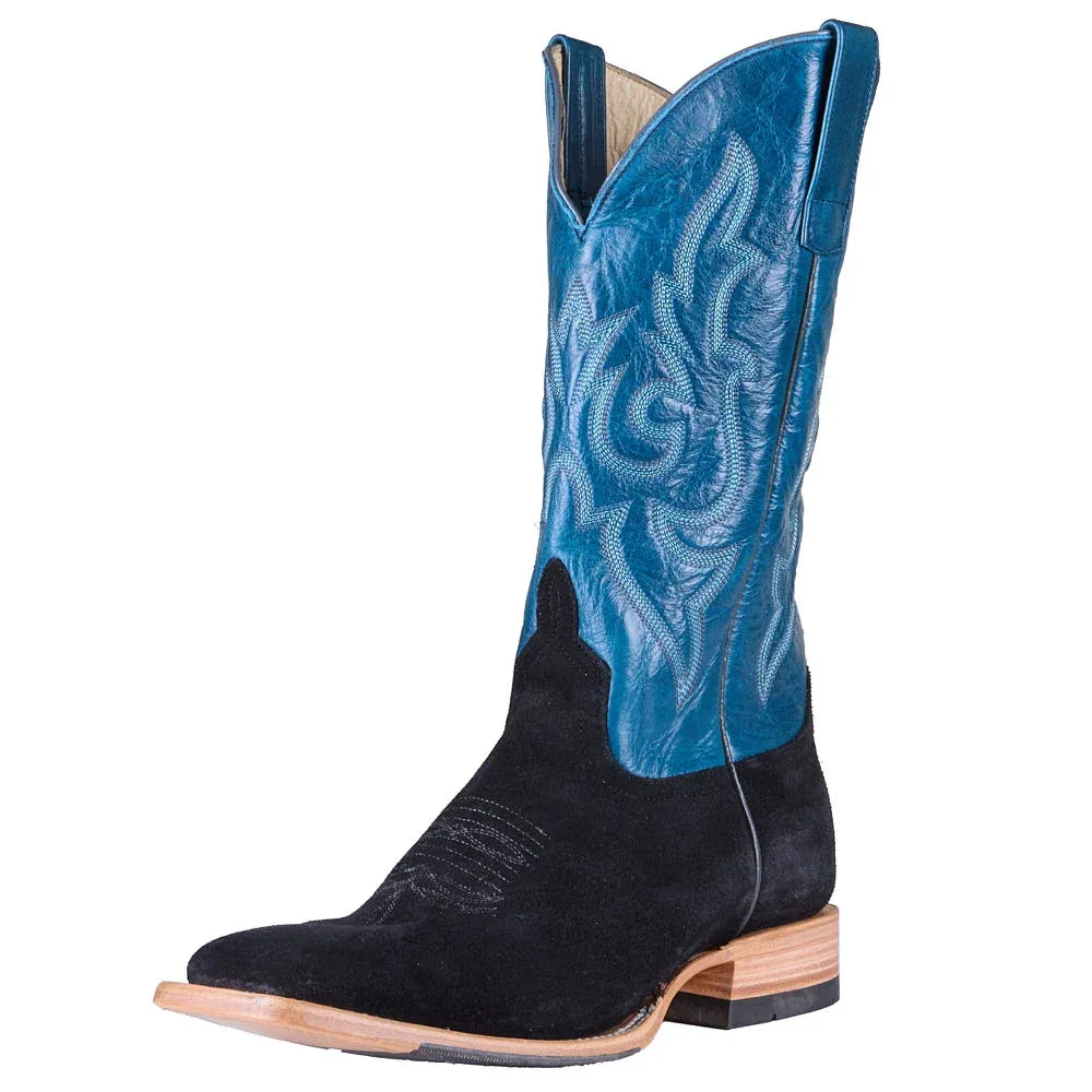 Horse Power Top Hand Men's Black Suede Vamp 13in Azure New Orleans Top