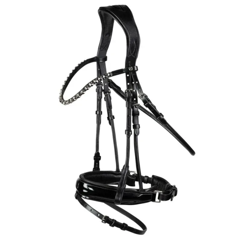 Horze Clermont Ergonomic Crystal Bridle Cob Black - Image 2