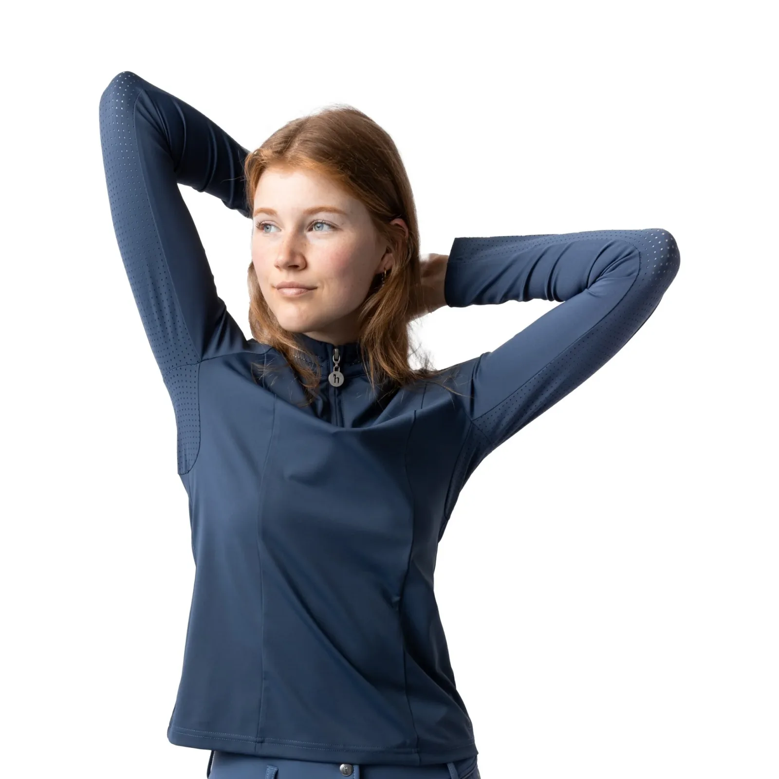 Horze Eloise Ladies Quarter Zip Long Sleeve Training Shirt - Image 2